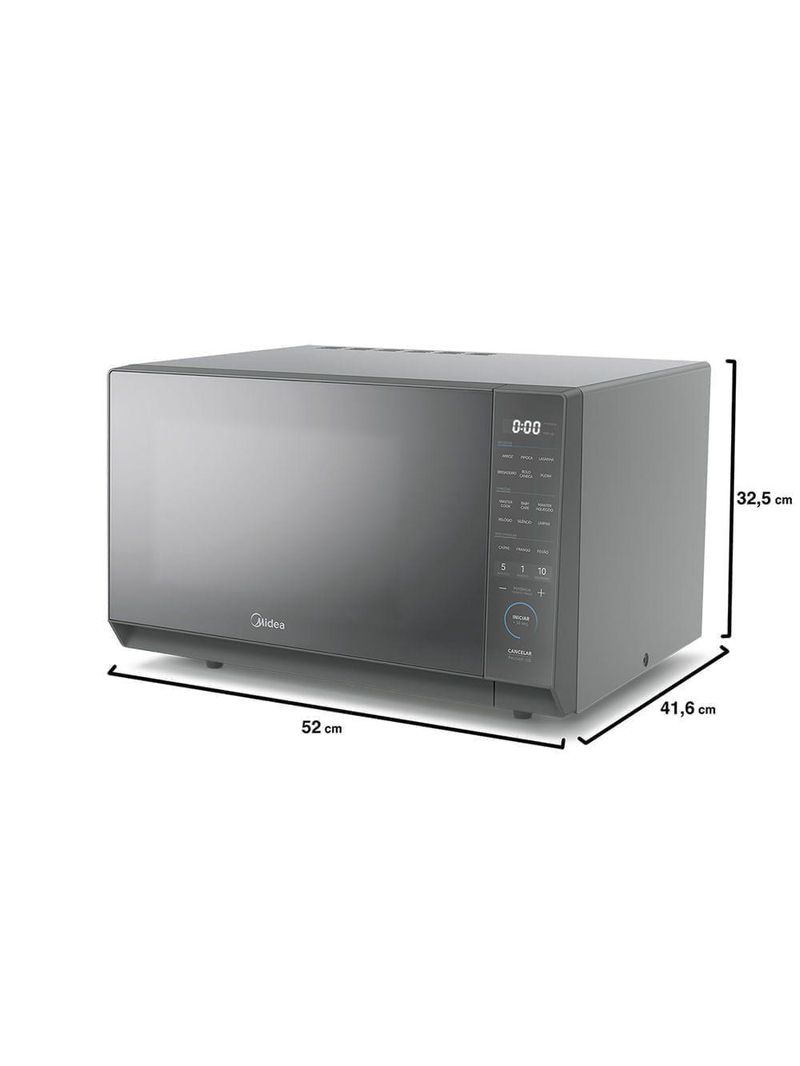 Micro-ondas 35L Prata Porta Espelhada Mastercook Midea MHP35S2 220V