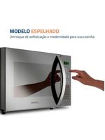 Micro-ondas Mondial 21 Litros MO-01-21-E Cinza Espelhado 220V