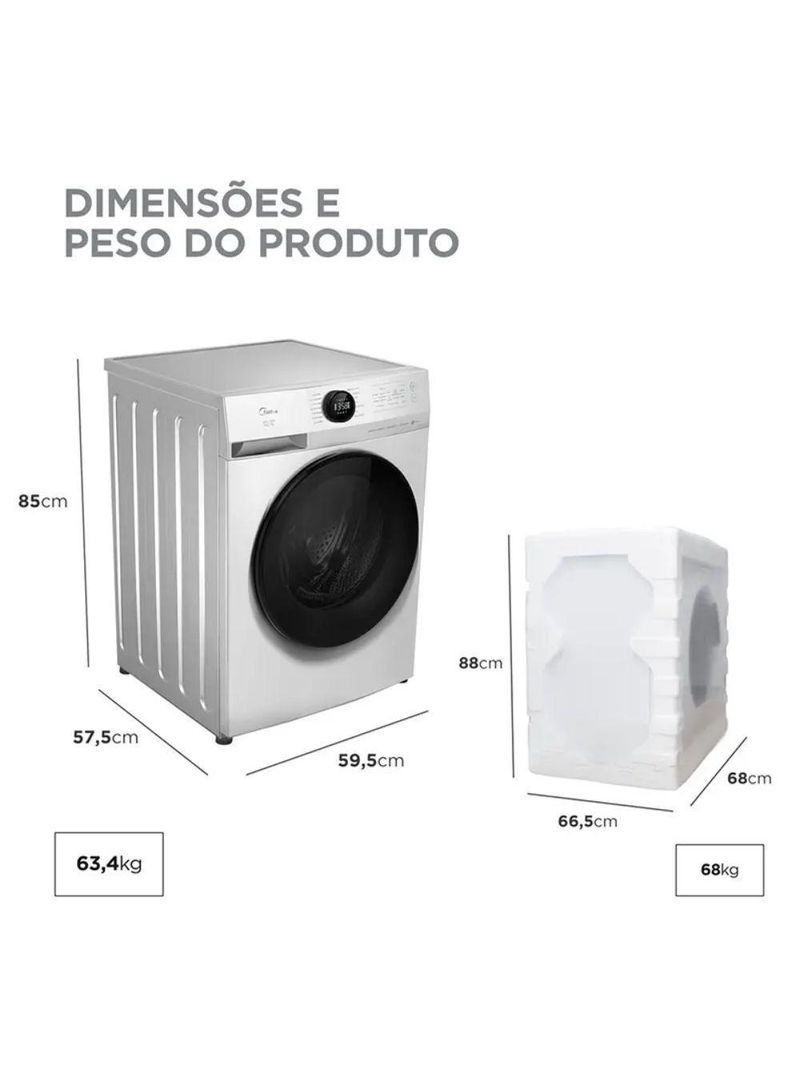 Lava E Seca Midea 11Kg MF201D110WB/WK Branco 110V