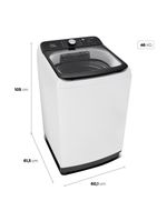 Lavadora De Roupas Automática Midea 15kg MA512W150A-WKBR Reuso De Água Branca 110V