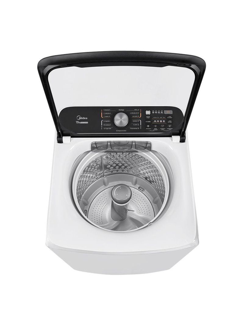 Lavadora De Roupas Automática Midea 15kg MA512W150A-WKBR Reuso De Água Branca 110V