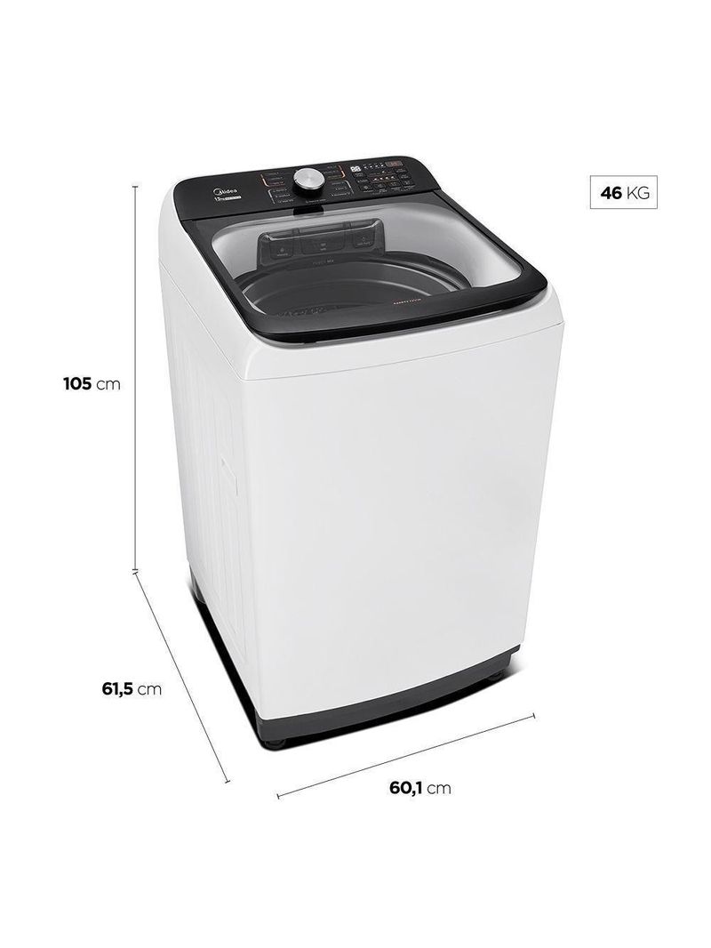 Lavadora De Roupas Automática Midea 15kg MA512W150A-WKBR Reuso De Água Branca 220V