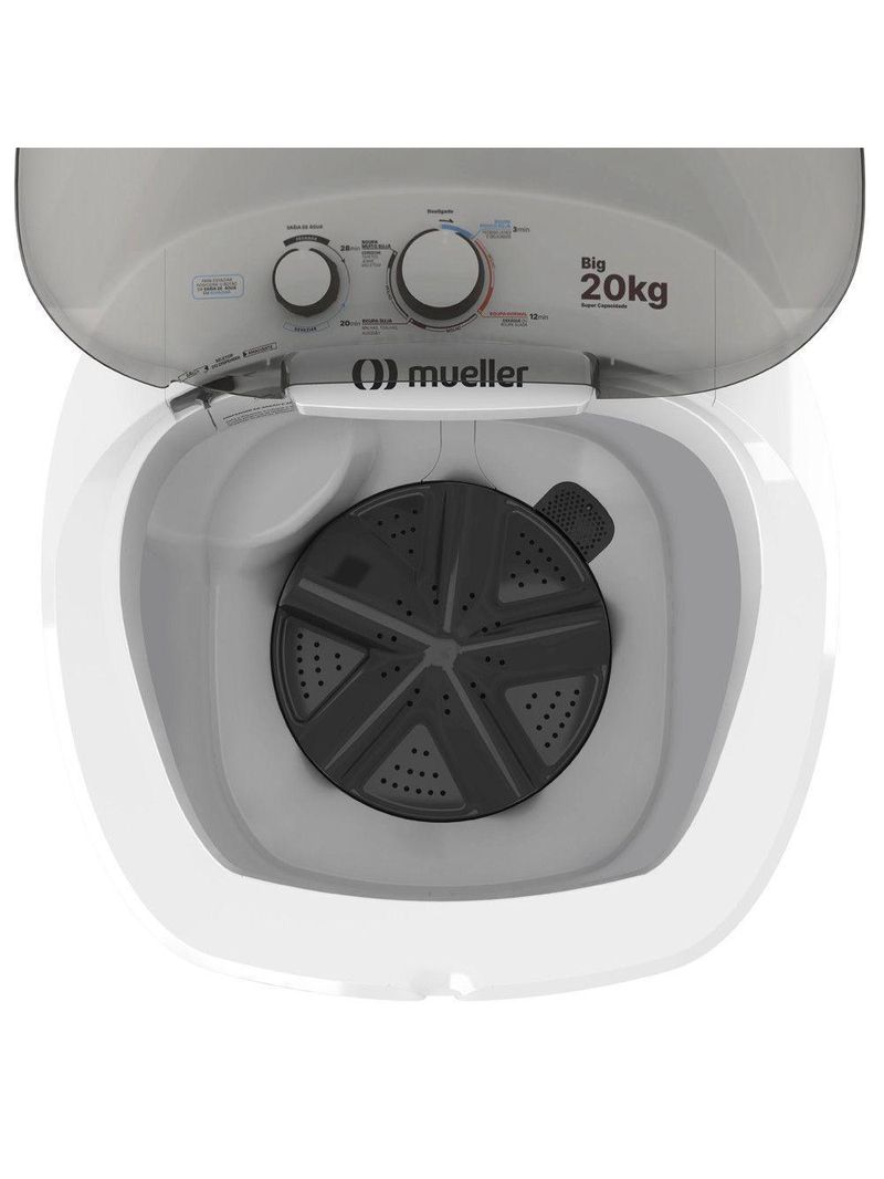 Lavadora Semiautomática Tanquinho Mueller 20kg Big Branco 127 V