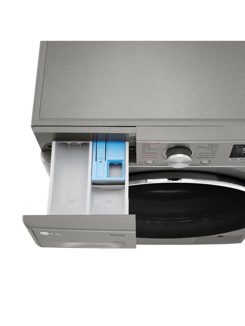 Lava E Seca LG Smart 14Kg VC4 Wi-fi E Inteligência Artificial Inox Wifi IA Inox 110V