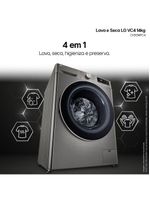 Lava E Seca LG Smart 14Kg VC4 Wi-fi E Inteligência Artificial Inox Wifi IA Inox 110V