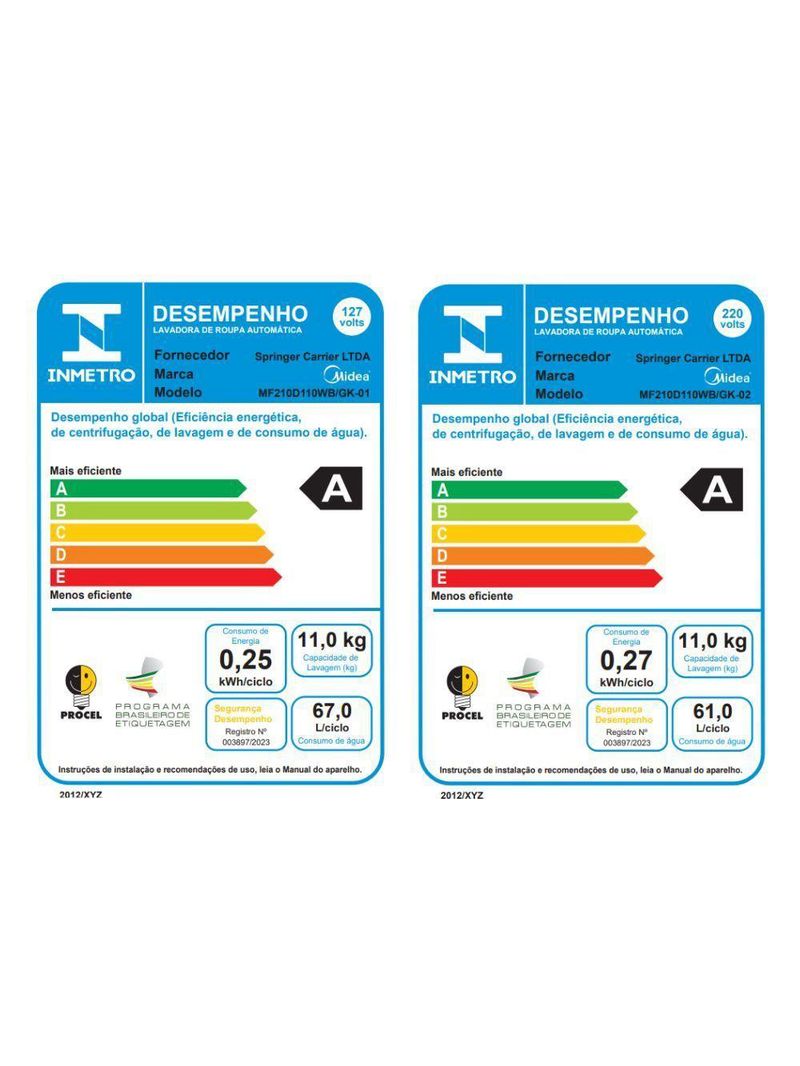 Lava E Seca 11kg Titanium Slim Storm Wash Conectada Midea MF210D110WB/GK-02 220V