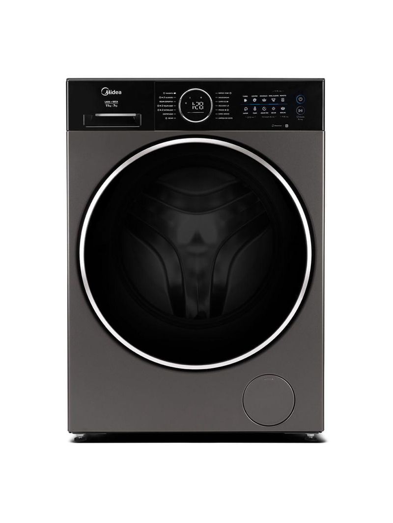 Lava E Seca 11kg Titanium Slim Storm Wash Conectada Midea MF210D110WB/GK-01 110V