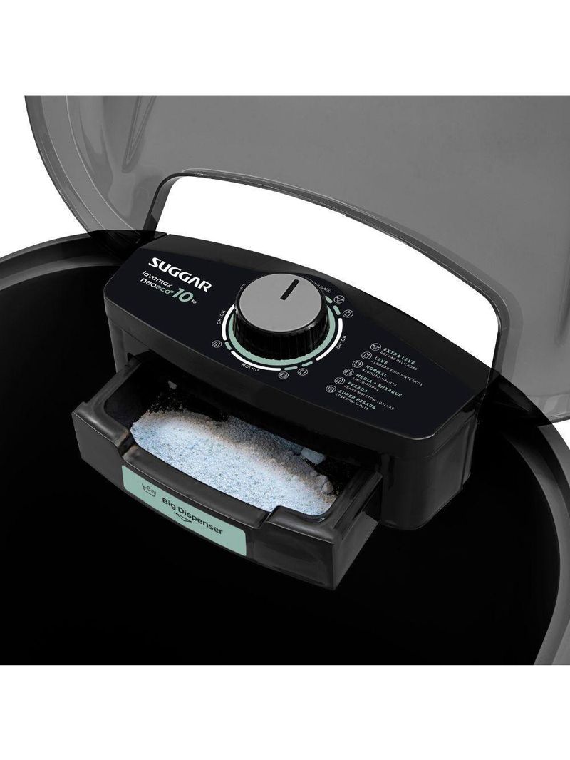 Tanquinho-lavadora Semiautomática Suggar 10kg Neo Eco Le1011pt 6 Programas De Lavagem Preta Aut Preta 110V