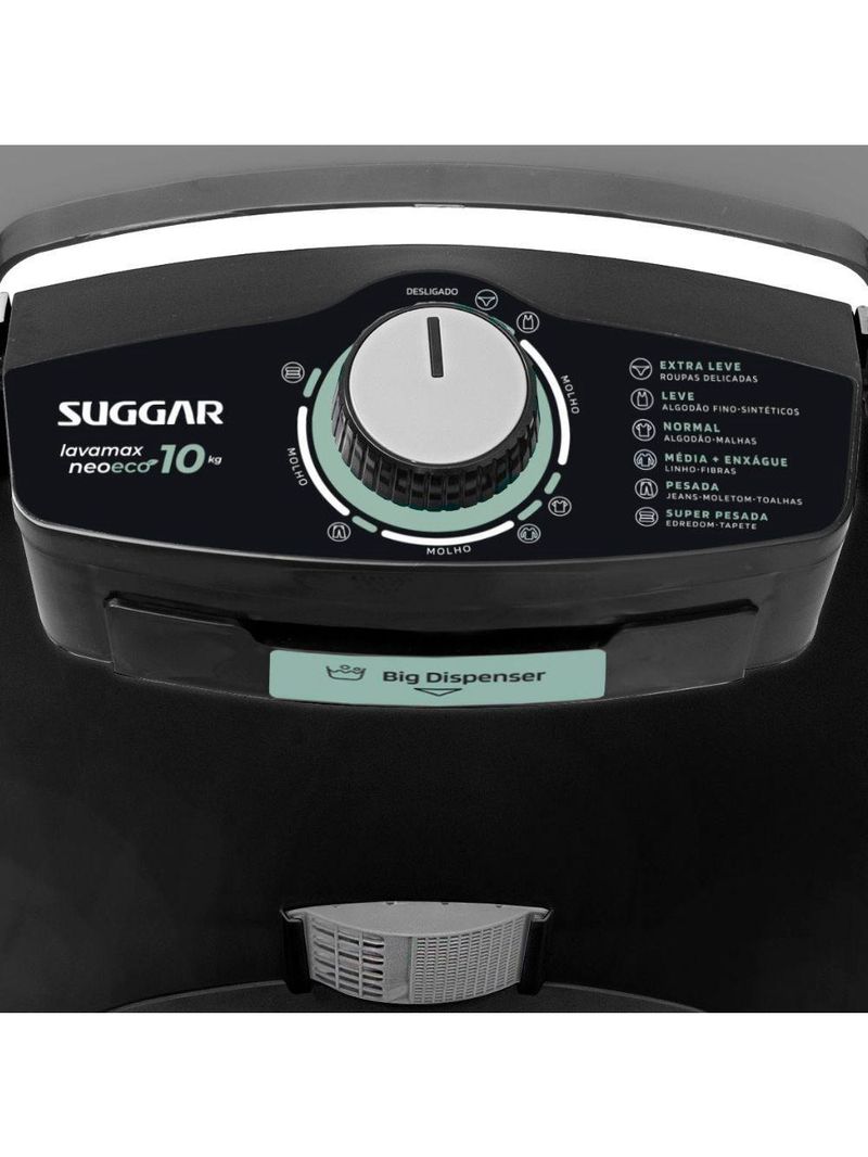 Tanquinho/lavadora Semiautomática Suggar 10kg Neo Eco LE1011PT 6 Programas De Lavagem Preto 220V