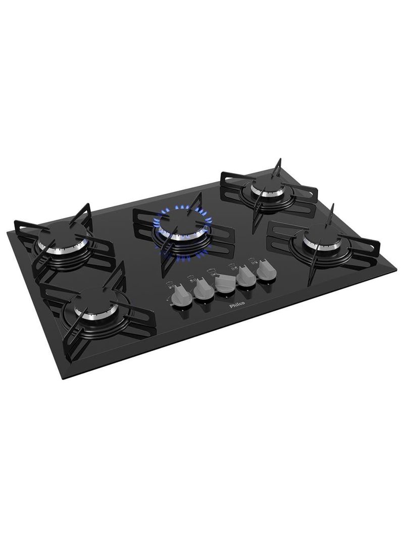 Cooktop a gás philco 5 bocas chef 5 bisote bivolt – preto