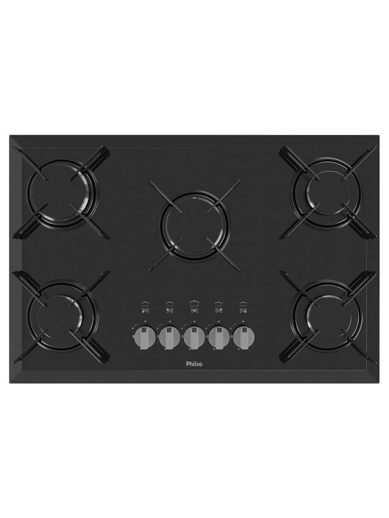 Cooktop a gás philco 5 bocas chef 5 bisote bivolt – preto
