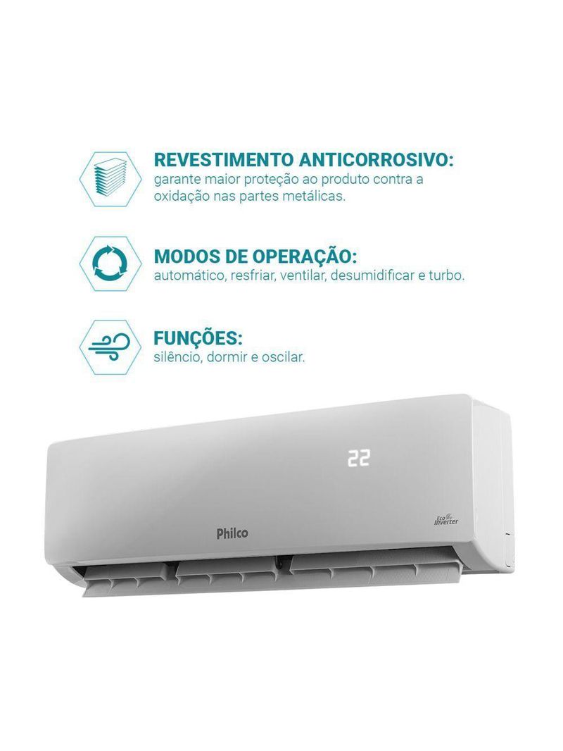 Ar Condicionado Split Inverter Philco PAC9FC 9000 BTUs Frio 220V