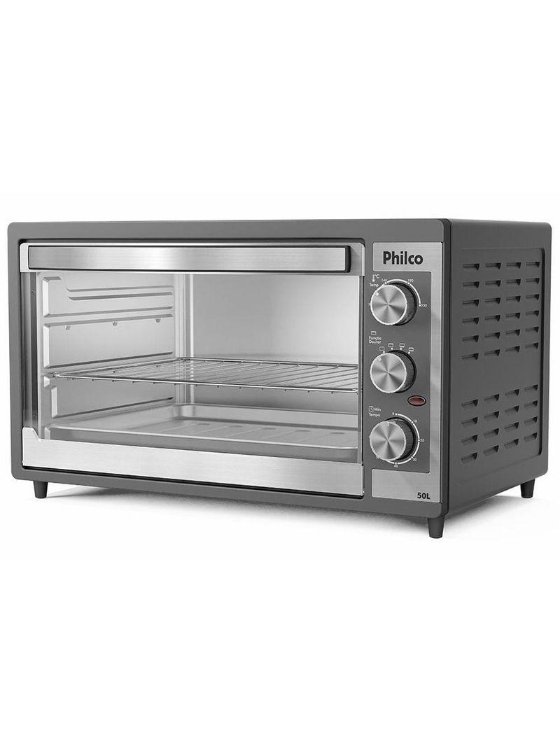 Forno elétrico philco pfe52p 50l timer de 60 minutos dupla resistência preto