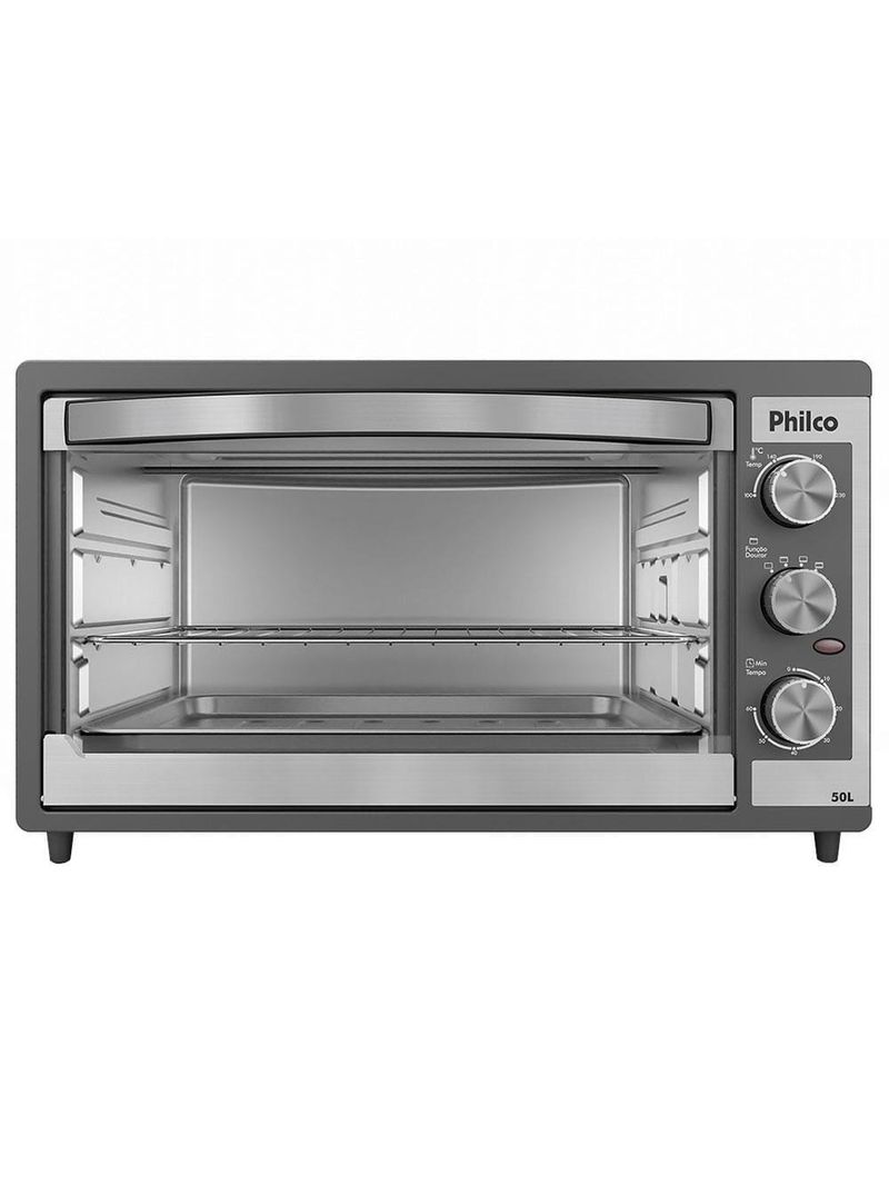 Forno elétrico philco pfe52p 50l timer de 60 minutos dupla resistência preto