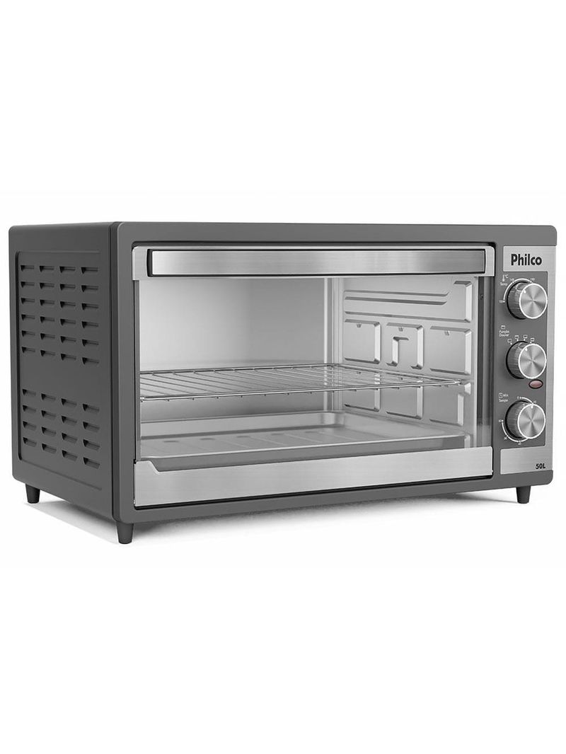 Forno elétrico philco pfe52p 50l timer de 60 minutos dupla resistência preto