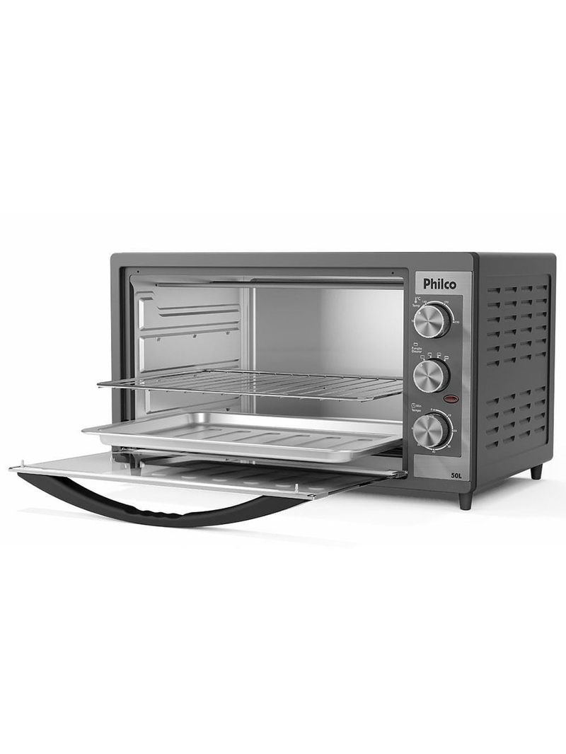 Forno elétrico philco pfe52p 50l timer de 60 minutos dupla resistência preto
