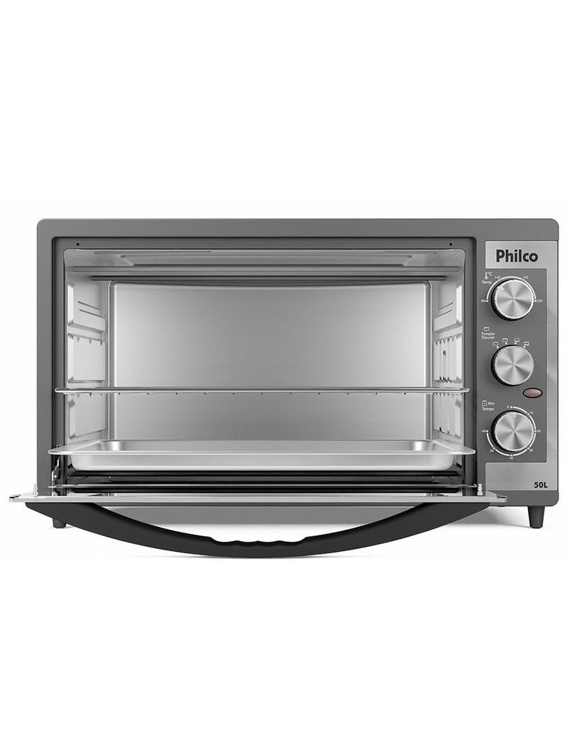 Forno elétrico philco pfe52p 50l timer de 60 minutos dupla resistência preto