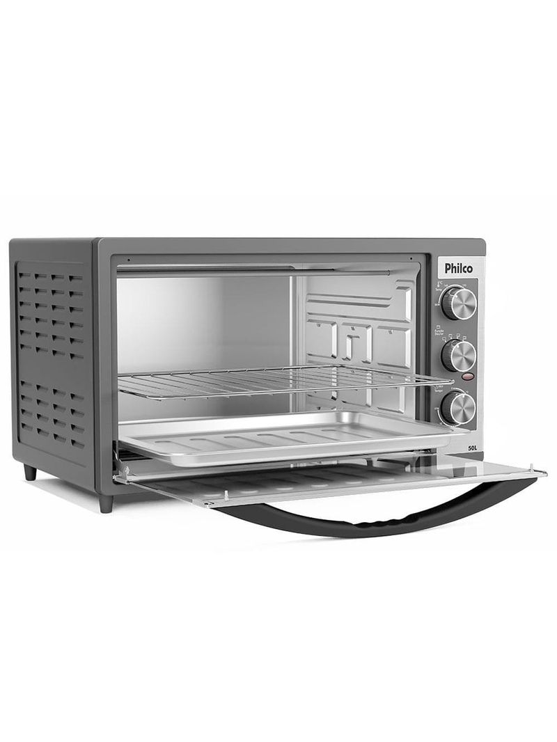Forno elétrico philco pfe52p 50l timer de 60 minutos dupla resistência preto
