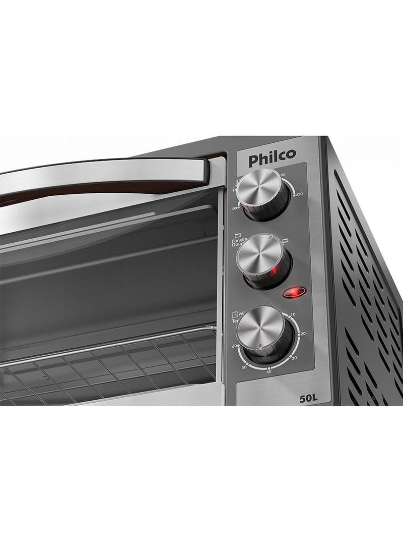 Forno elétrico philco pfe52p 50l timer de 60 minutos dupla resistência preto