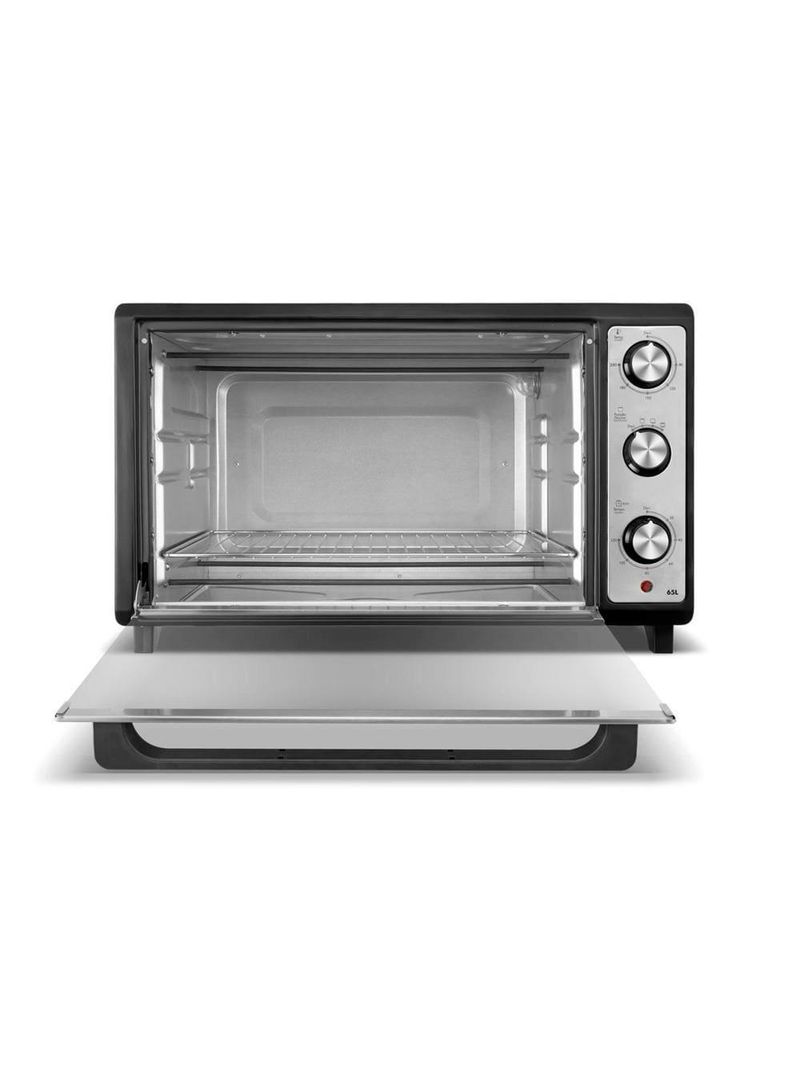 Forno elétrico philco pfe65 com grelha, lâmpada interna e timer de 120 minutos, preto - 65 litros