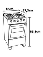 Fogão atlas 4 bocas coliseum plus com mesa de inox, forno com amplo visor e acendimento manual – branco