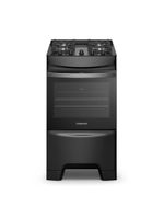 Fogão continental 4 bocas fc4gb preto mesa de vidro forno eco turbo grades de ferro fundido bivolt