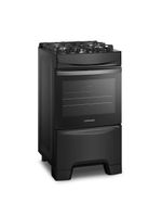 Fogão continental 4 bocas fc4gb preto mesa de vidro forno eco turbo grades de ferro fundido bivolt