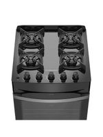 Fogão continental 4 bocas fc4gb preto mesa de vidro forno eco turbo grades de ferro fundido bivolt