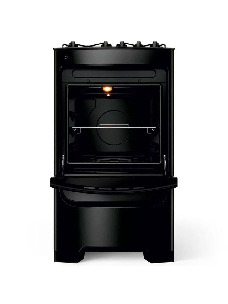 Fogão consul 4 bocas cfo4vbe com mesa de vidro e grades individuais bivolt - preto