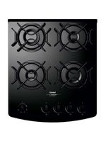 Fogão consul 4 bocas cfo4vbe com mesa de vidro e grades individuais bivolt - preto