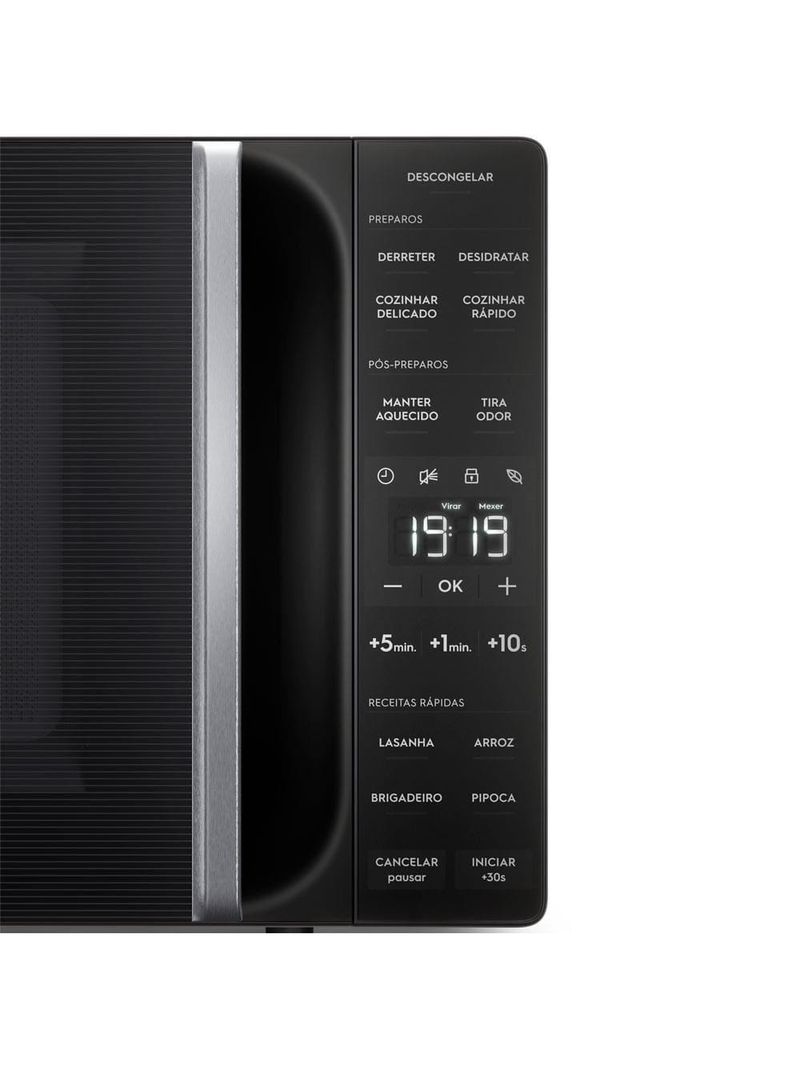 Forno de micro-ondas electrolux efficient me23p com descongelamento assistido preto - 23l