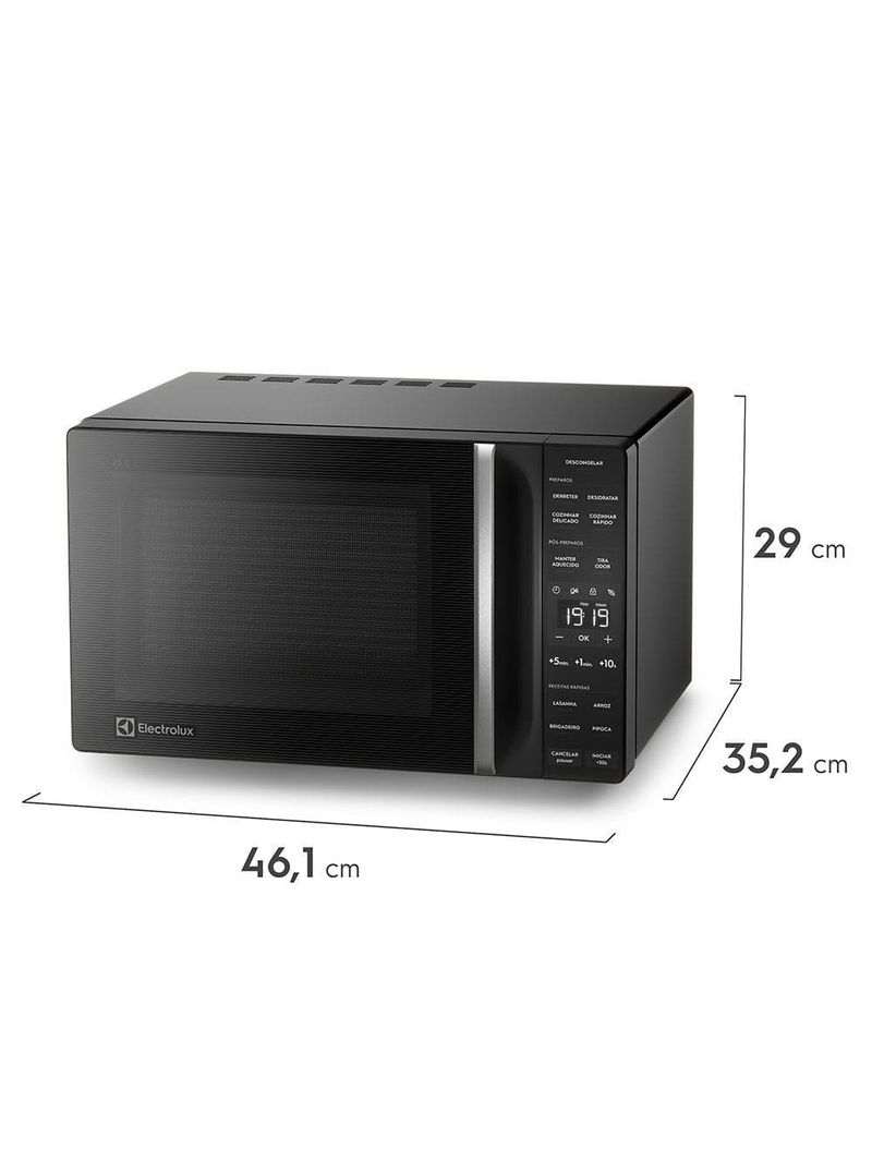 Forno de micro-ondas electrolux efficient me23p com descongelamento assistido preto - 23l