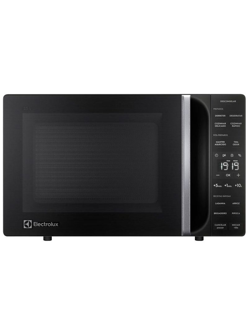Forno de micro-ondas electrolux efficient me23p com descongelamento assistido preto - 23l