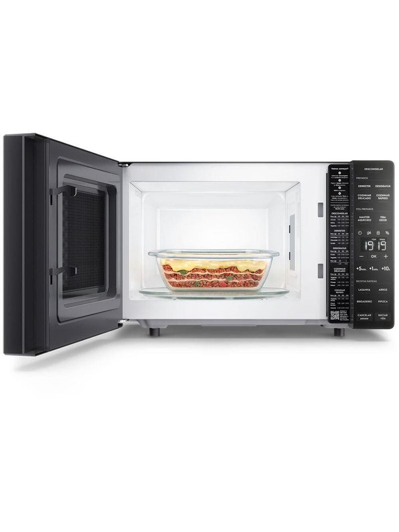 Forno de micro-ondas electrolux efficient me23p com descongelamento assistido preto - 23l