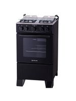 Fogão atlas 4 bocas mônaco plus com mesa de inox e acendimento automático bivolt – preto
