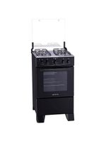 Fogão atlas 4 bocas mônaco plus com mesa de inox e acendimento automático bivolt – preto