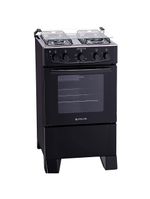 Fogão atlas 4 bocas mônaco plus com mesa de inox e acendimento automático bivolt – preto