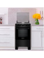 Fogão atlas 4 bocas mônaco plus com mesa de inox e acendimento automático bivolt – preto