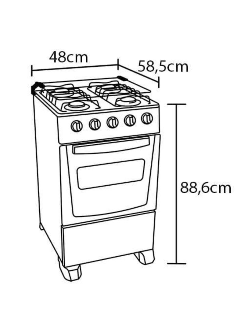 Fogão atlas 4 bocas mônaco plus com mesa de inox e acendimento automático bivolt – preto