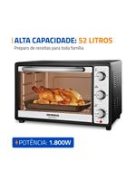 Forno elétrico mondial line grand family ii frn-52 com 52 litros – preto