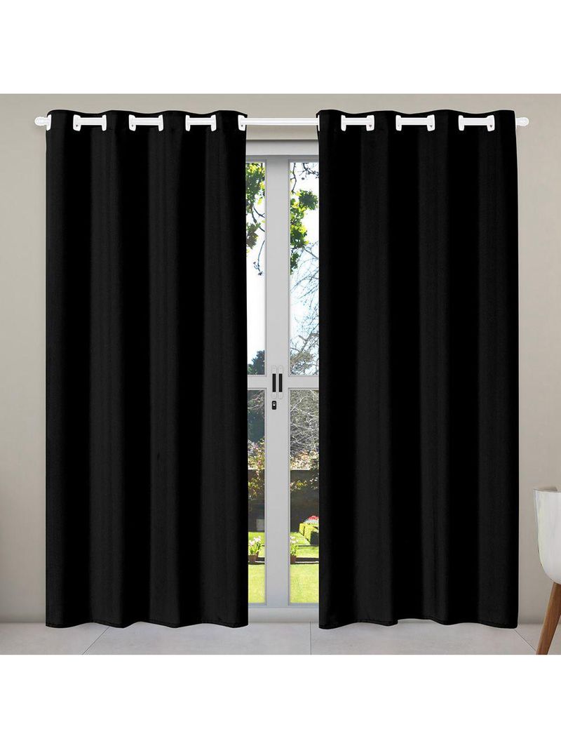 Cortina Isa Varão Tecido Oxford 4,00M X 2,50M - Preto