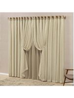 Cortina Tecido Blackout e Voal 4,00M X 2,70M Chocolate