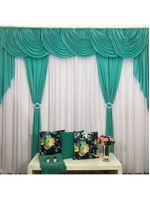 Cortina Duplo Gel 3,00M X 2,60M Verde Tifani e Branco