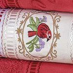 Jogo De Toalhas De Banho Bordado 5 Peças Vermelho