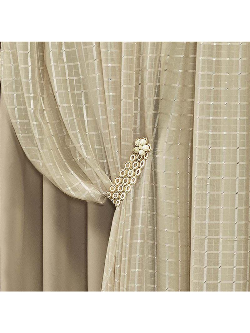 Cortina Tecido Blackout e Voal 4,00M X 2,70M Chocolate