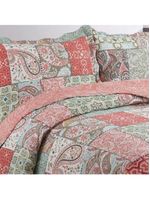 Kit Cobre Leito Colcha Mix King Estampado Dupla Face Floral 3 Peças - Eduarda