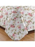 Kit Cobre Leito Colcha Mix King Estampado Dupla Face Floral 3 Peças - Nádia