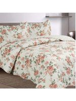 Kit Cobre Leito Colcha Mix Queen Estampado 3 Peças - Débora