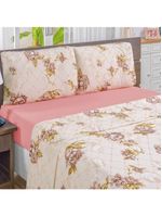 Jogo De Cama Casal Queen Quality 4 Peças Rosê