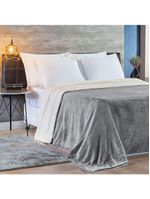 Cobertor Casal Queen e Manta 1 Peça Cinza